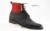 Businessboot schwarzes Nappa/Glattleder mit rotem Lederschaft und Ledersohle